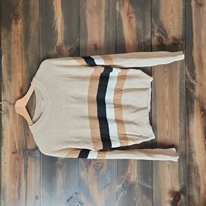 Gilli Tan Striped Sweater